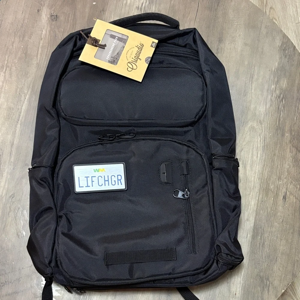 Durable Black Men's Backpack with Multiple Pockets - Unbranded